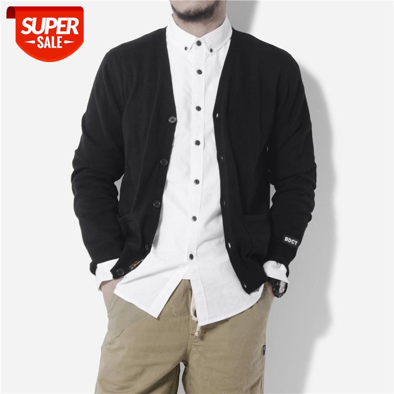 

New Arrival Japanese Concise Style High Quality Solid Men's Cardigan Knitted Sweater Fashion Casual Slim Fit Full Sleeve Sweater #oP8u, White;black