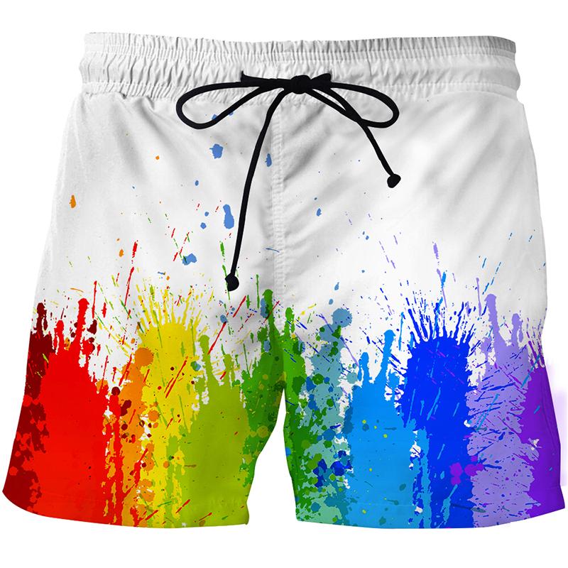 

Painting art Mens Swimwear Swim Shorts Trunks Beach Board Shorts Swimming Pants Swimsuits Mens Running Sports Surffing, White;black