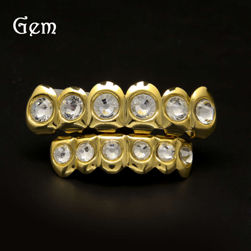 

Hip hop cool piece, double row blingbling big round drill