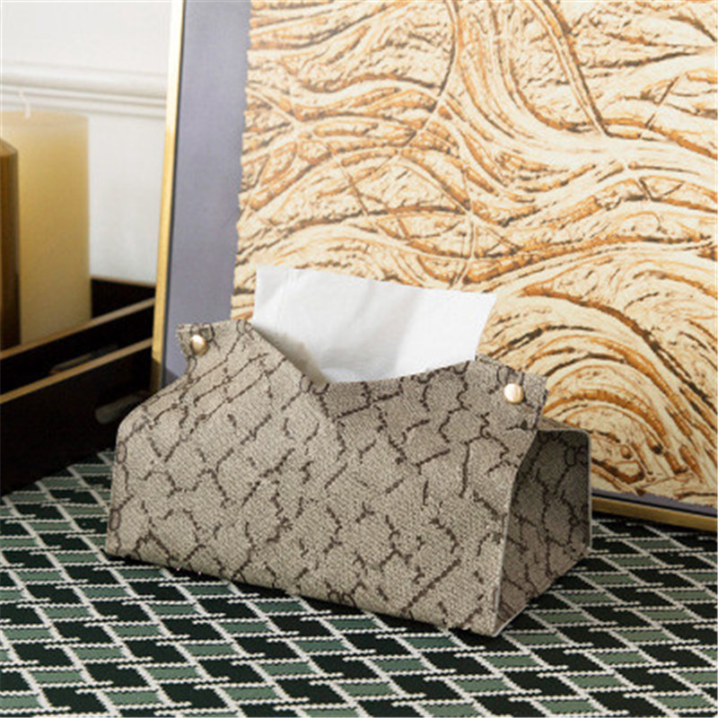 

2021 PU tissue box high-end paper box home living room creative napkin paper box car simple leather paper light luxury