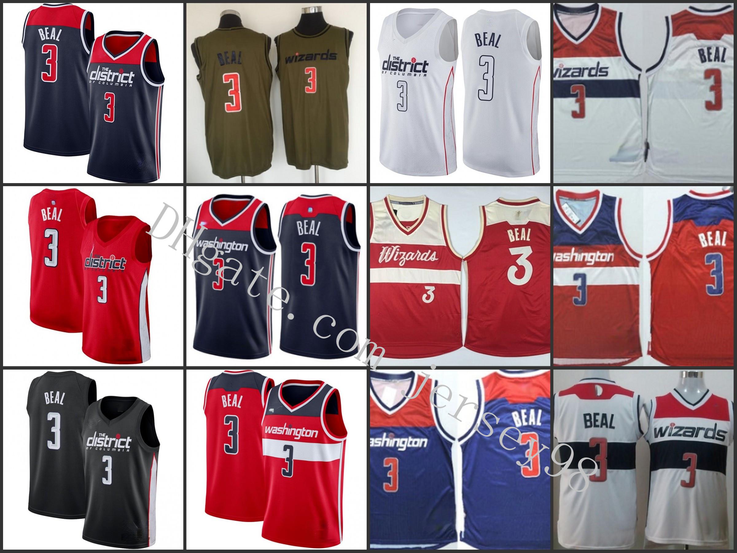 

Washington Wizards men #3 Bradley Beal Navy Blue NBA Basketball Swingman Statement Edition 2019-2020 Jersey, Black;red