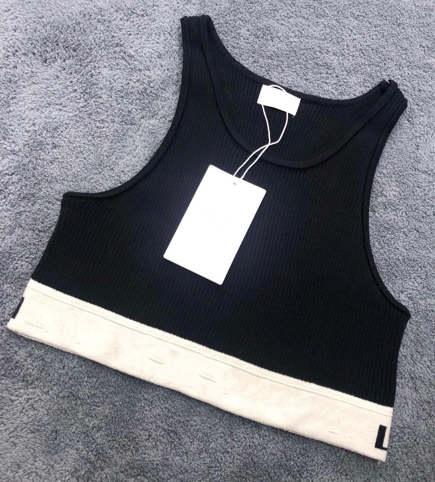 

22SS Women Clothes Tank Top Womens Designer T Shirt Black White Letter Summer Short Sleeve Ladies Clothing Size S- Camis Tops Femme Pas Cher, Extra shipping