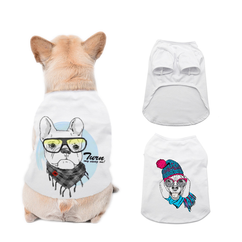 

Sublimation Blank Polyester Pet Dog T-shirt Clothes, White