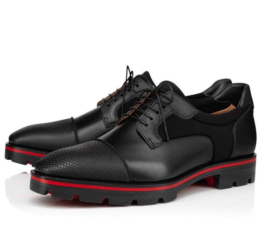 

Elegant Gentleman Walking Mika Sky Men's Red Bottom Loafers Shoes Lug Derby Reds Sole Oxford Business Party Dress Shoe EU38-47