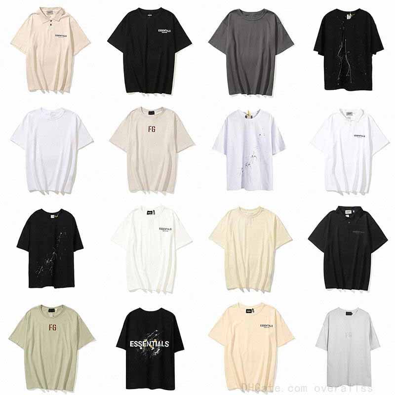 

21ss Ins Spring Summer T Shirt Hip Hop Front Essentials Essential Tee Skateboard Tshirt Fog Men mens Women Womens Short Sleeve Casua for z04K#, White