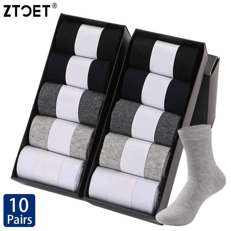 

10Pairs Brand Mens Cotton Sos New Style Bla Business Men Sos Soft Breathable High Quality Male Sos Plus Size (38-47), 10pairs dark grey