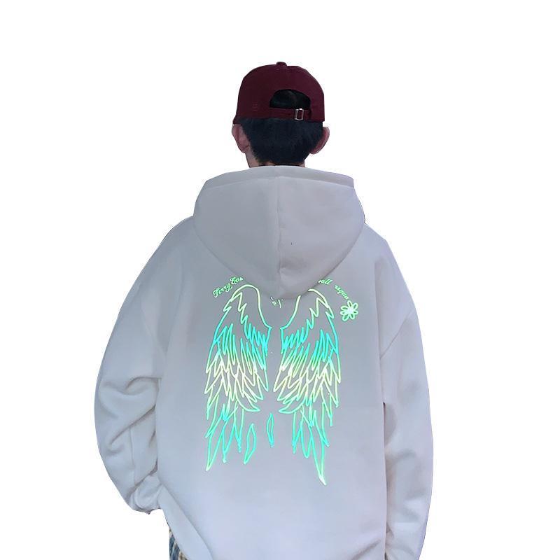 

2021 New Legal Asas Reflexiva Moletom Homem Branco Casual Manga Longa Pulver Harajuku Topos Streetwear Masculino Outono Com Capuz Menina 2so
