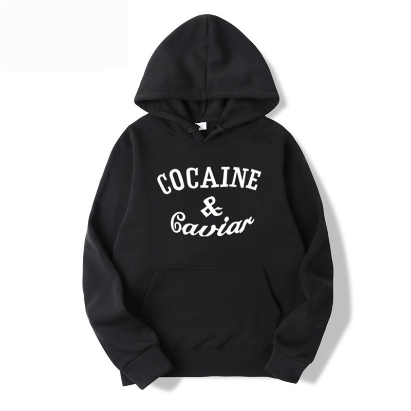 

Men' hooded coaines & caviar hip hop letter sweater jacket