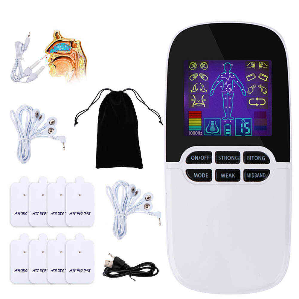 

TENS Unit Muscle Stimulator Rechargeable Massage Device Massager for Back Neck Shoulder Digital Therapy Machine Rhinitis Cure X0709