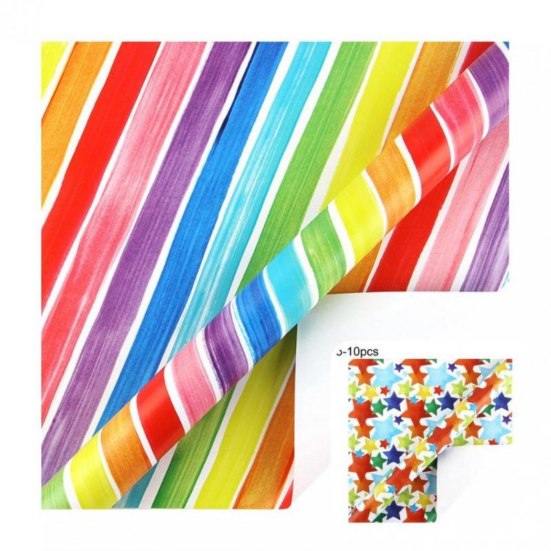 

Wall Stickers Present Wrapping Paper Ornamental Great Creative Rainbow Birthday