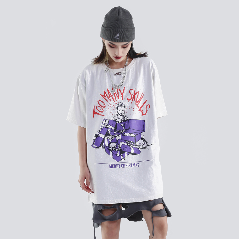 

2021 New Funny Kawaii Graphic Punk Goth Clothes Harajuku Shirts Streetwear Summer Tops Women Clothing Vwqb, Black