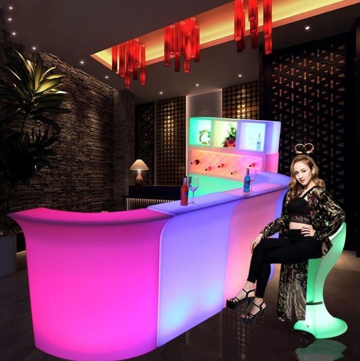

Luminous LED Furniture Bar Counter waterproof rechargeable Rundbar LED Bartresen Color Changing Club Waiter bars disco party