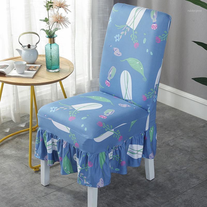 

Pleated Skirt Chair Cover One-Piece Seat Covers Home Decor Protector Slipcovers Spandex Dining Dust 1PC
