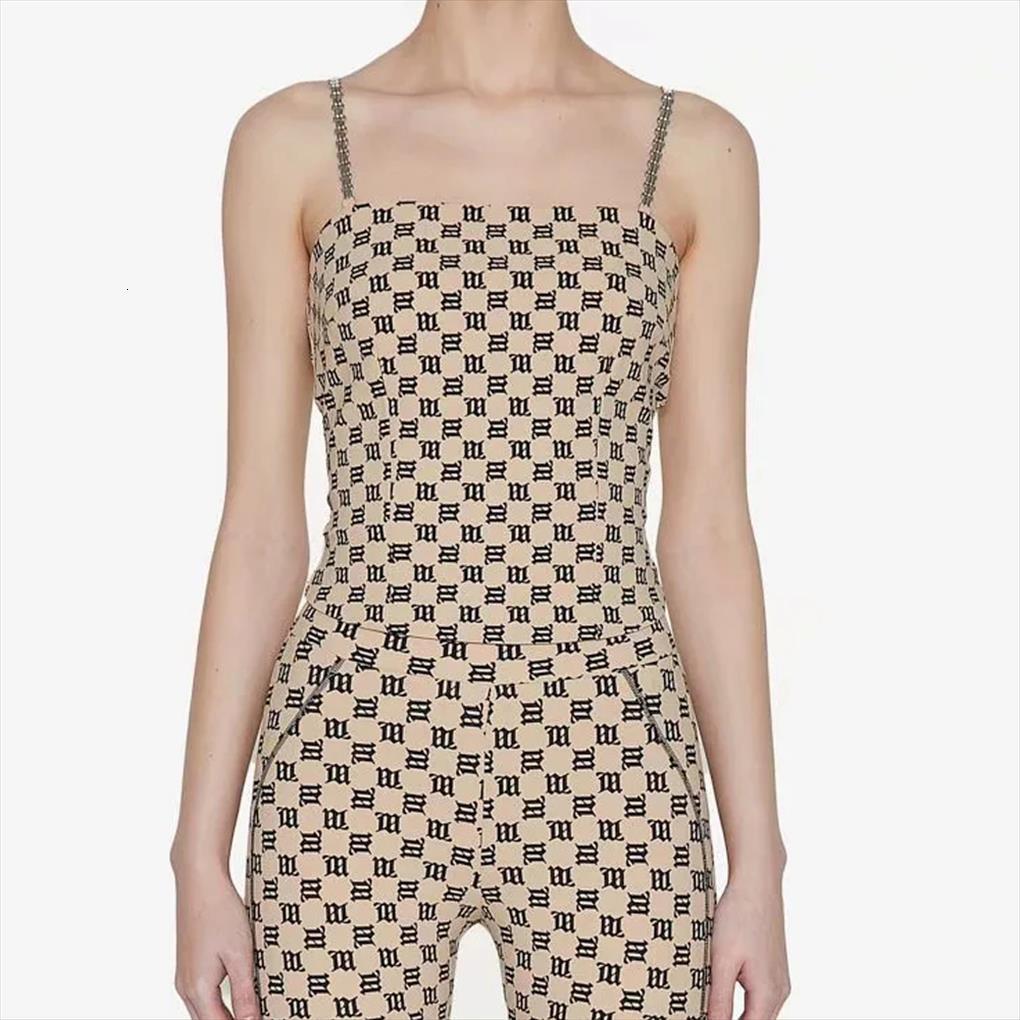 

Sexy Spaghetti Sling Blusas Women Tank Metal Chain Party Club Sleeveless Top Navel Exposed Vintage Print Crop Halter, White