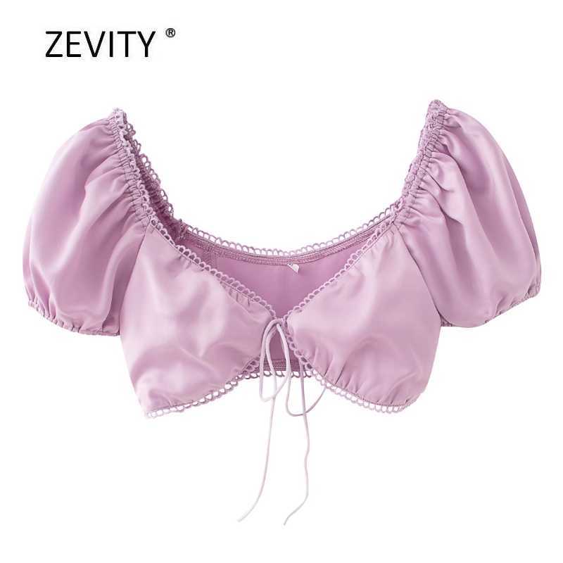 

women candy colors pleats puff sleeve short smock blouse female lace edge stitching beach shirt chic sexy tops LS6856 210603, Xqj ls6856z