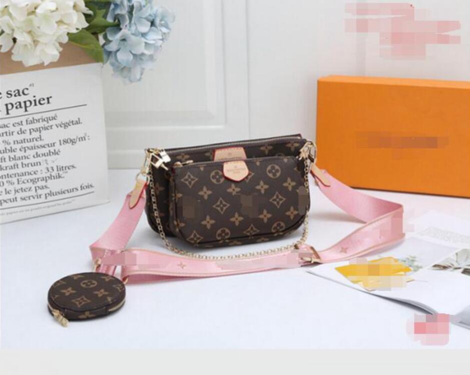 

Luxury 3 piece set MULTI POCHETTE ACCESSORIES bags women crossbody bag handbags wallet Coin Purse three item LVLOUISVITTON VUTTON, Red;black