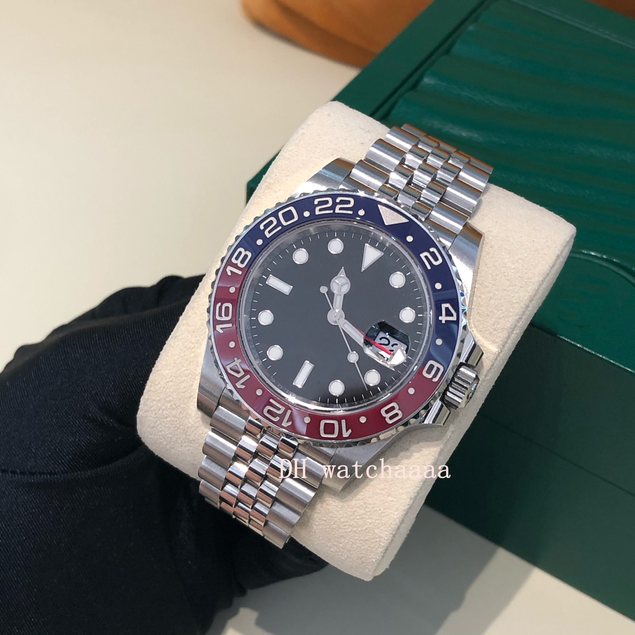 

Red/blue ceramic 40mm steel 126710 watch ETA 2813 sports factory crystal luminous watch automatic men' watches, Slivery;brown