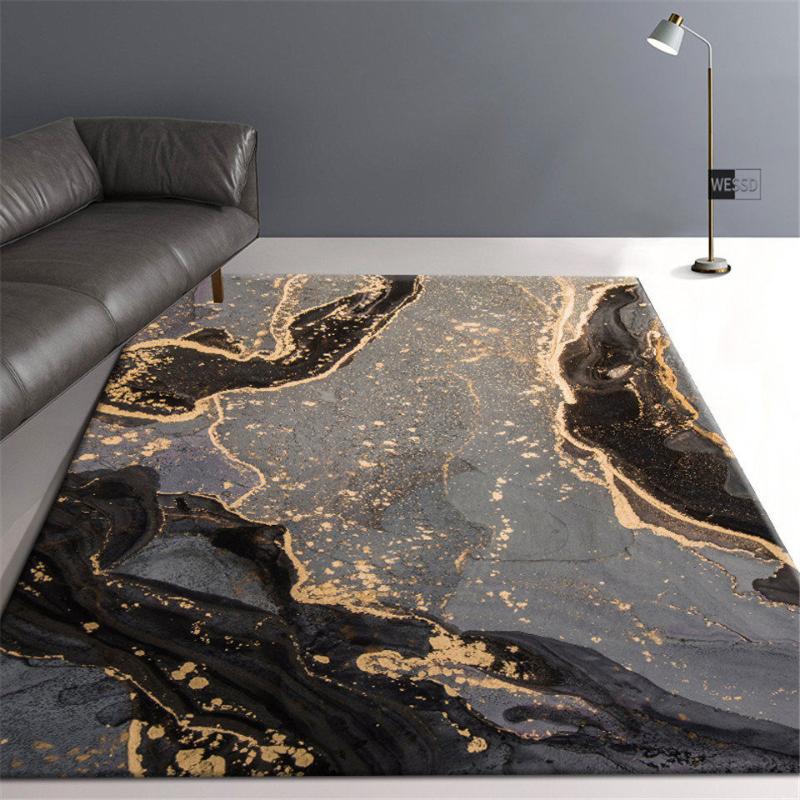 

Carpets Grey Black Chinese Style Carpet Living Room Painting Abstract Bedroom Sofa Bedside Mat Floor Kitchen