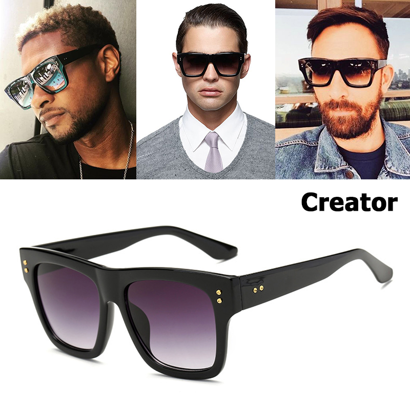 

2021 New Fashion CREATOR Style Gradient Square Sunglasses Women Men Brand Design Rivet Sun Glasses Oculos De Sol 5673, White;black