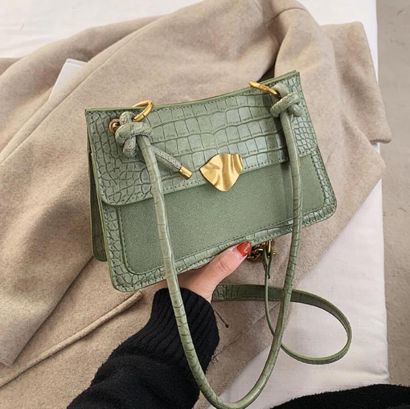 

Crocodile pattern Square Armpit bag 2021 Fashion New Quality PU Leather Women's Designer Handbag Vintage Shoulder Messenger Bag, Black