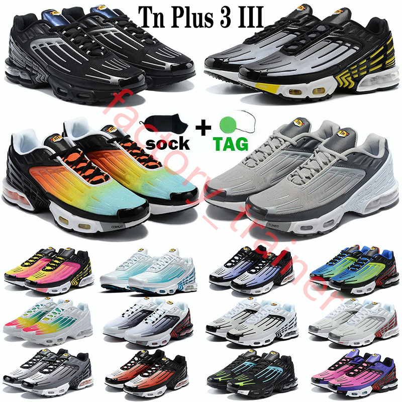 

2021 Top Quality Tn Plus 3 III Tuned Mens Running Shoes Chaussures Triple White Black Hyper Blue Green OG Neon Womens Designer Sneakers Sports Runners, 32
