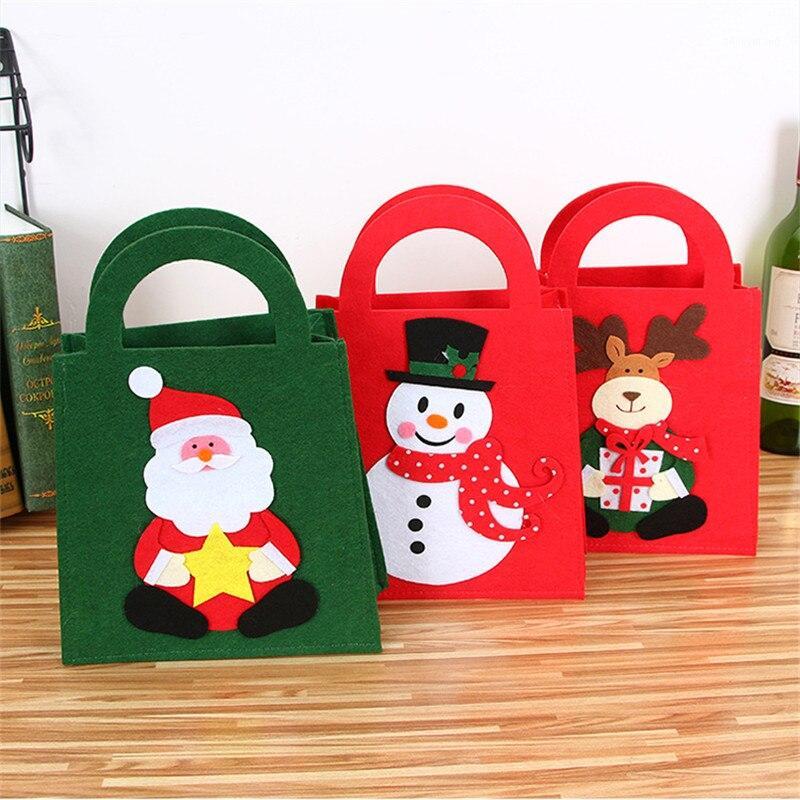 

Christmas Decorations Candy Bag Gifts Handbag Gift Treat Non Woven Xmas Year Decoration 1pcs