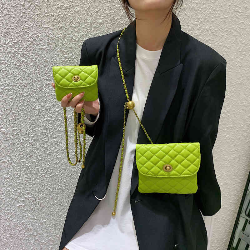 

Small Fragrant Waist Bag Lingge Chain Bag 2022 Fashion Messenger Shoulder Bags Mini Handbag, Black