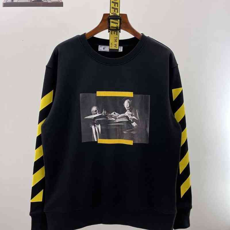 

Men's Hoodies & Sweatshirts Correct Version 21fw Brand Finger Holy Church Round Neck Sweater for Men and Women LZ9R, Black