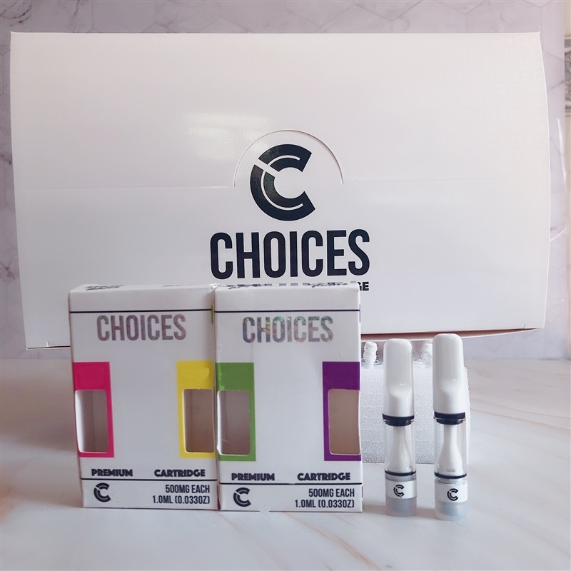 

Choice Vape Cartridges Carts 0.5ml Full Ceramic 510 Thread Glass Empty Tank Carts With Hologram Package Box Wholesale