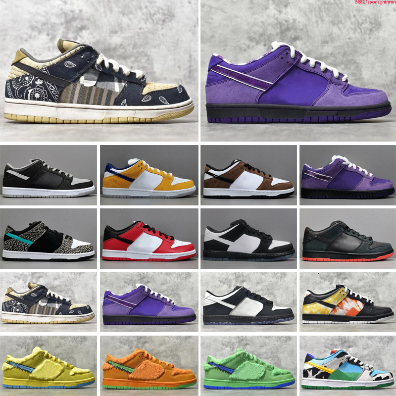 

2020 New Arrival Top Quality SB Dunks Low Mens Womens Kentucky Travis Scotts Red Green White Brand FashionTrainers Shoes 36-45, Color 9