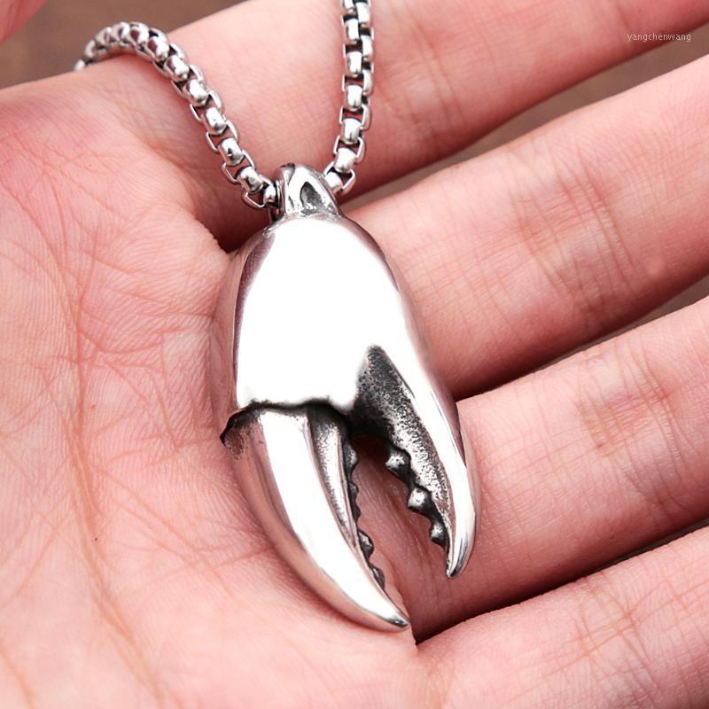 

Chains Simple Crab Necklace Pendant For Men Women Fashion Lobster Stainless Steel Chain Punk Hip Hop Jewelry Gift