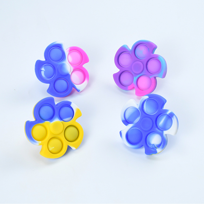 

New Ring Fingertip Spinning Top Fidget Toys Push Bubble Anti-Stress Ring Top Simple Dimple Bubble Children Toy Gifts