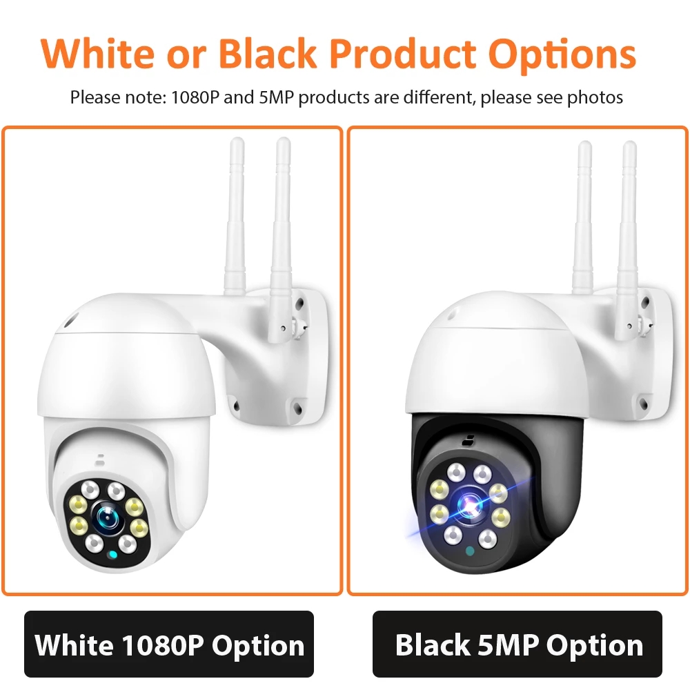 

5MP PTZ Wifi IP Camera 1080P Outdoor or indoor 4X Digital Zoom Security CCTV AI Human Detect Auto Tracking P2P Wireless