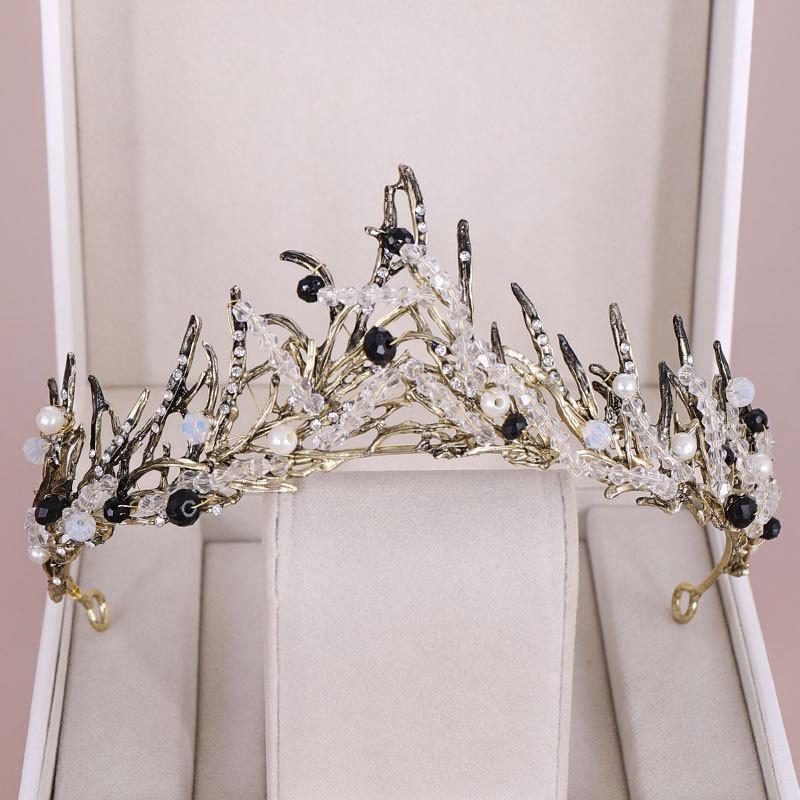 

Hair Clips & Barrettes FORSEVEN Crystal Bridal Tiaras Crown Women Vintage Rhinestone Wedding Diadem Birthday Party Tiara Jewelry Accessories, Golden;silver