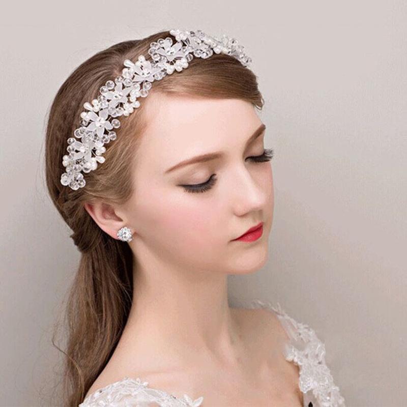 

Hair Clips & Barrettes Rhinestone Pearls Crown For Girls Headband Crystal Bridal Tiaras Wedding Jewelry Headdress Princess Diadem Women Girl