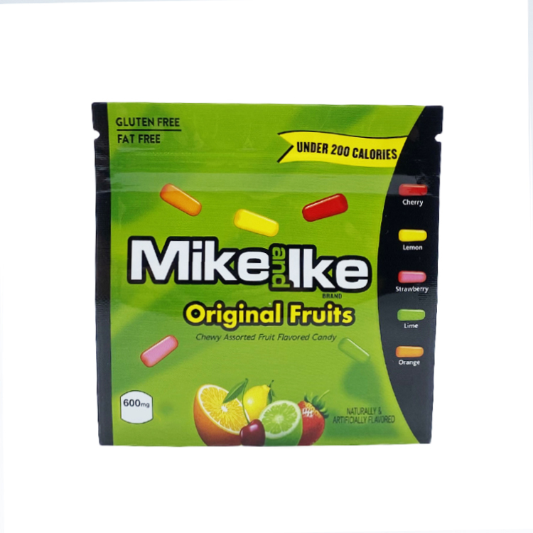 

Candy packaging bag green original fruits 600mg Edible Zipper plastic zip lock Sour fruitz Smell Proof Empty Mylar Bags