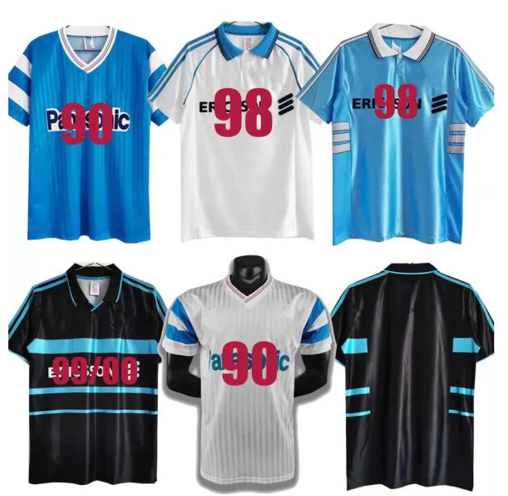 

1998 1999 2000 Marseille Retro Olympique Soccer Jersey 90 91 92 93 11 12 PIRES MAURICE BLANCA RAVANELLI DE LA PENA GALLAS CLASSIC Vintage Football Shirt 555, Orange