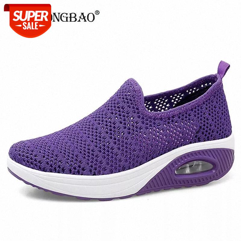

2021 New Summer Sneakers Mesh Breathable Women Shoes Flat Anti-Slip Flat Outdoor Women Vulcanized Shoes Platform Size 42 #Oy0U