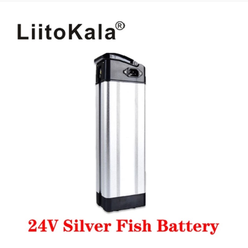 

2021 LiitoKala 24v 10ah 12ah 15ah 20ah lithium ion battery pack for 24v motor electric bike battery silver fish