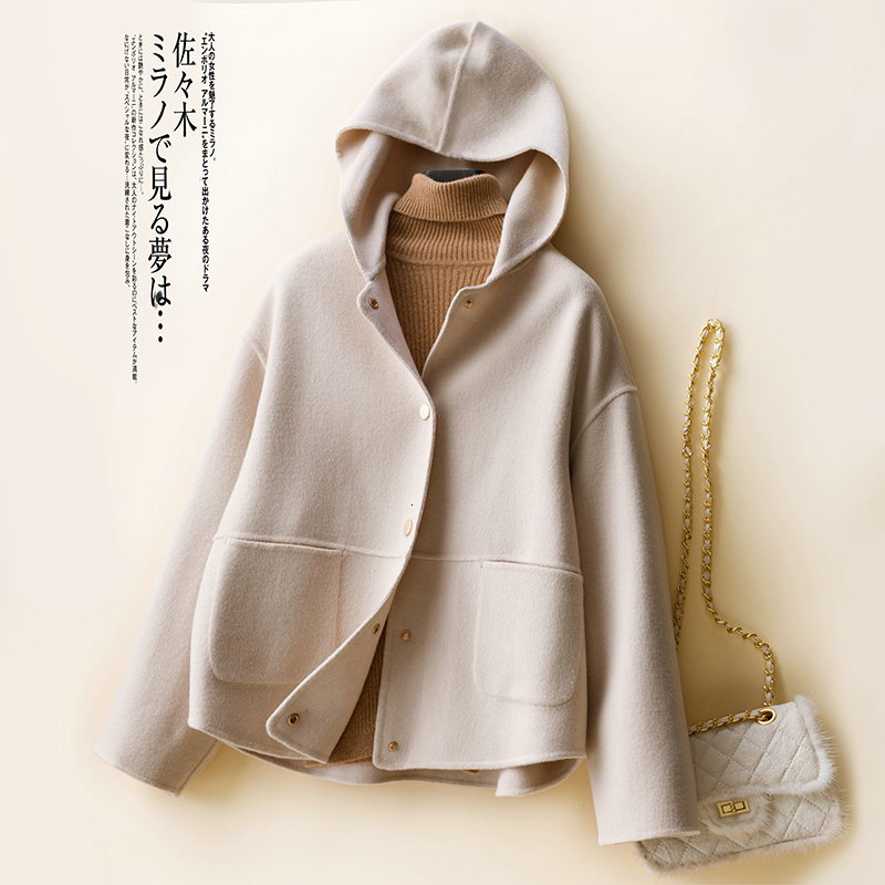 

2021 the New Fashion Mid-long Jacket Coats Ladies 100% Merino Wool Women Autumn Winter Warm Thick Overcoat Long Sleeve J5t3, Blue