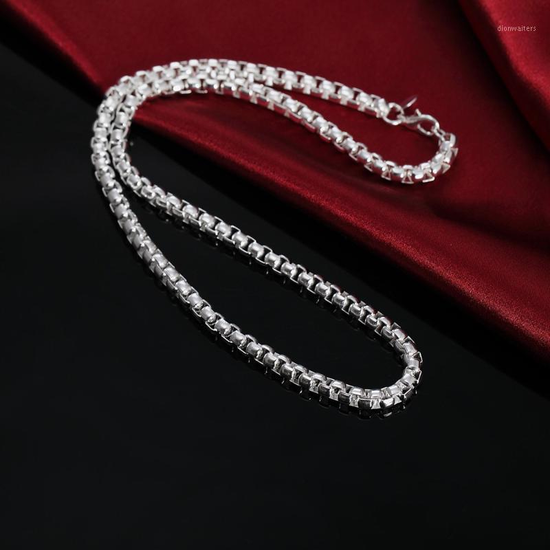 

Chains 925 Sterling Silver 5MM Round Box Chain Necklaces For Men Woman Fashion Classic Jewelry 20/24 Inches Party Christmas Gifts