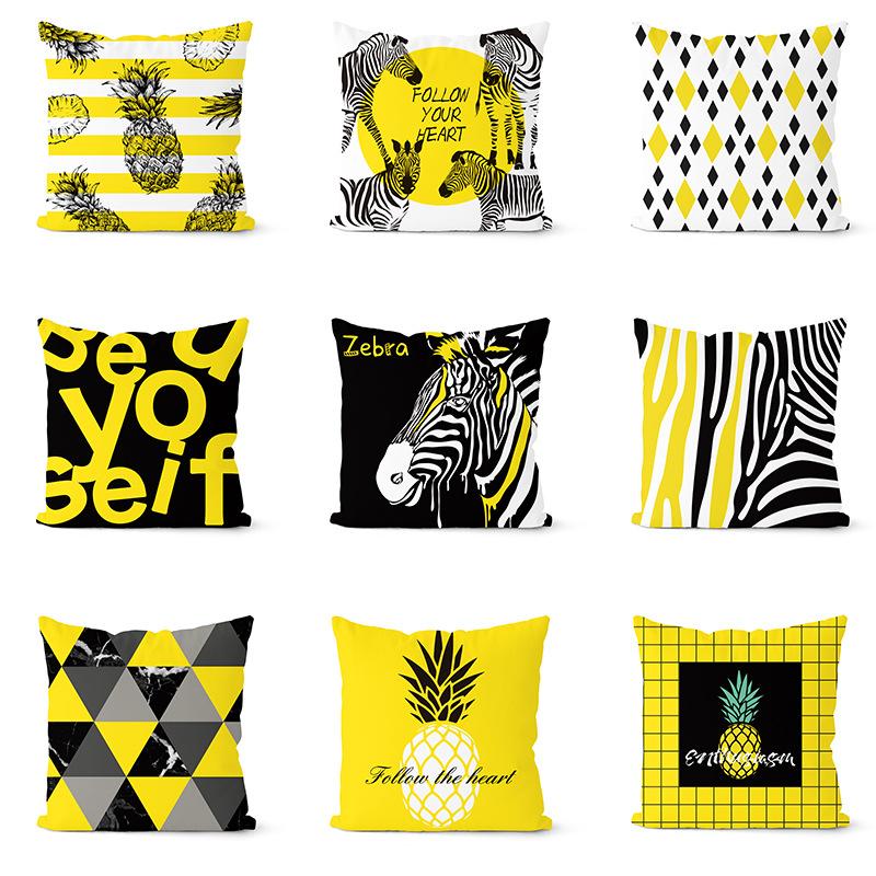 

Cushion/Decorative Pillow Zebra Yellow Throw Case Fashion Printing Geometric Nordic Fundas De Cojines Decorativos Funda 45*45 Cm, Crd08-10