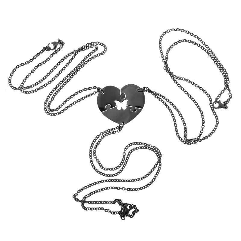 

Pendant Necklaces 1 Set Matching Heart Puzzle Necklace Friendship For Girls