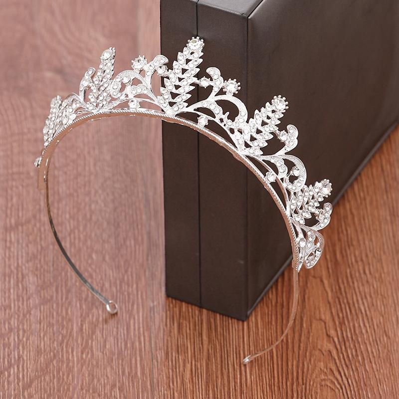 

Hair Clips & Barrettes Silver Color Rhinestone Tiara Bridal Crown Wedding Accessories Princess Diadem Prom Headpiece Jewelry, Golden;silver