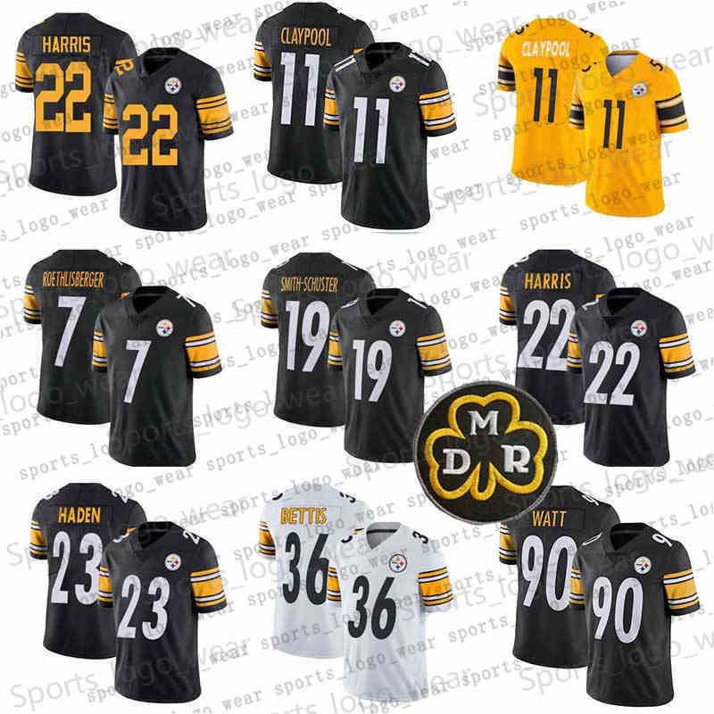 

Pittsburgh Steelers American Football Jerseys 22 Najee Harris 11 Chase Claypool TJ Watt Troy Polamalu 3 Dwayne Haskins Jr JuJu Smith-Schuste, Black;red