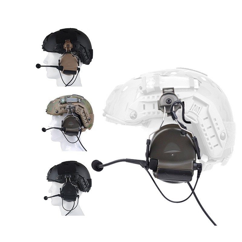 

Comtac II Headset With Peltor Helmet Rail Adapter Set For FAST Helmets Mi litary Airsoft Tactical C2 Headphone Z031 257 X2, Clors mix