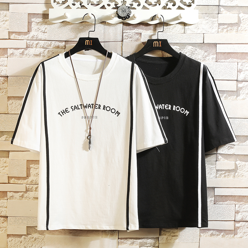 

2021 Men Summer New Japanese Style White Brick Fashion Plus-size M-5xl Crewneck Printed T-shirt Casual Male 94ng, Beige
