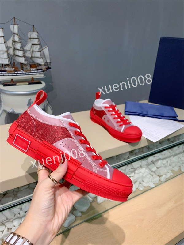 

2021 Top Quality New shoe Designer transparent 35-45 printing luxury high-top Genuine Leather casual shoes b22 canvas man woman fashion sneakers rx211102, Choose the color