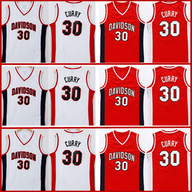 

NCAA Davidson Wildcats 30 Curry Basketball Wear Jerseys Red Stitched Stephen College Jersey Men Color Team Embroidery For Sport Fans Wear, Colour 1
