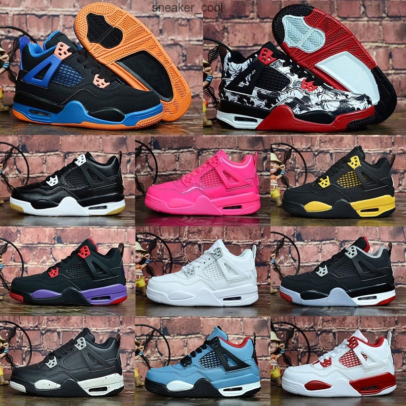 

New Jumpman 4 Kids basketball shoes Children Outdoor sports shoes Gym Red Chicago Boy Girls 4s luxury Athletic sneakers EUR 28-35, As photo 20